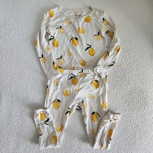 Kyte BABY Bamboo Pajama Set with Yellow Lemon Print